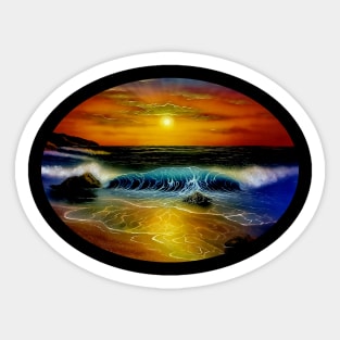 Hawaiian seascape sunset Hawaii Sticker